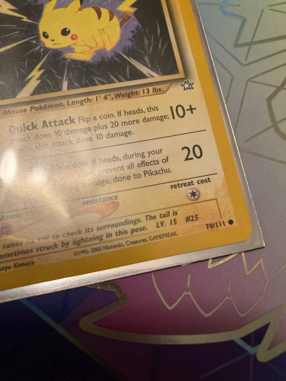 1995-2000 Pokemon Pikachu Bright Yellow Trading Card
